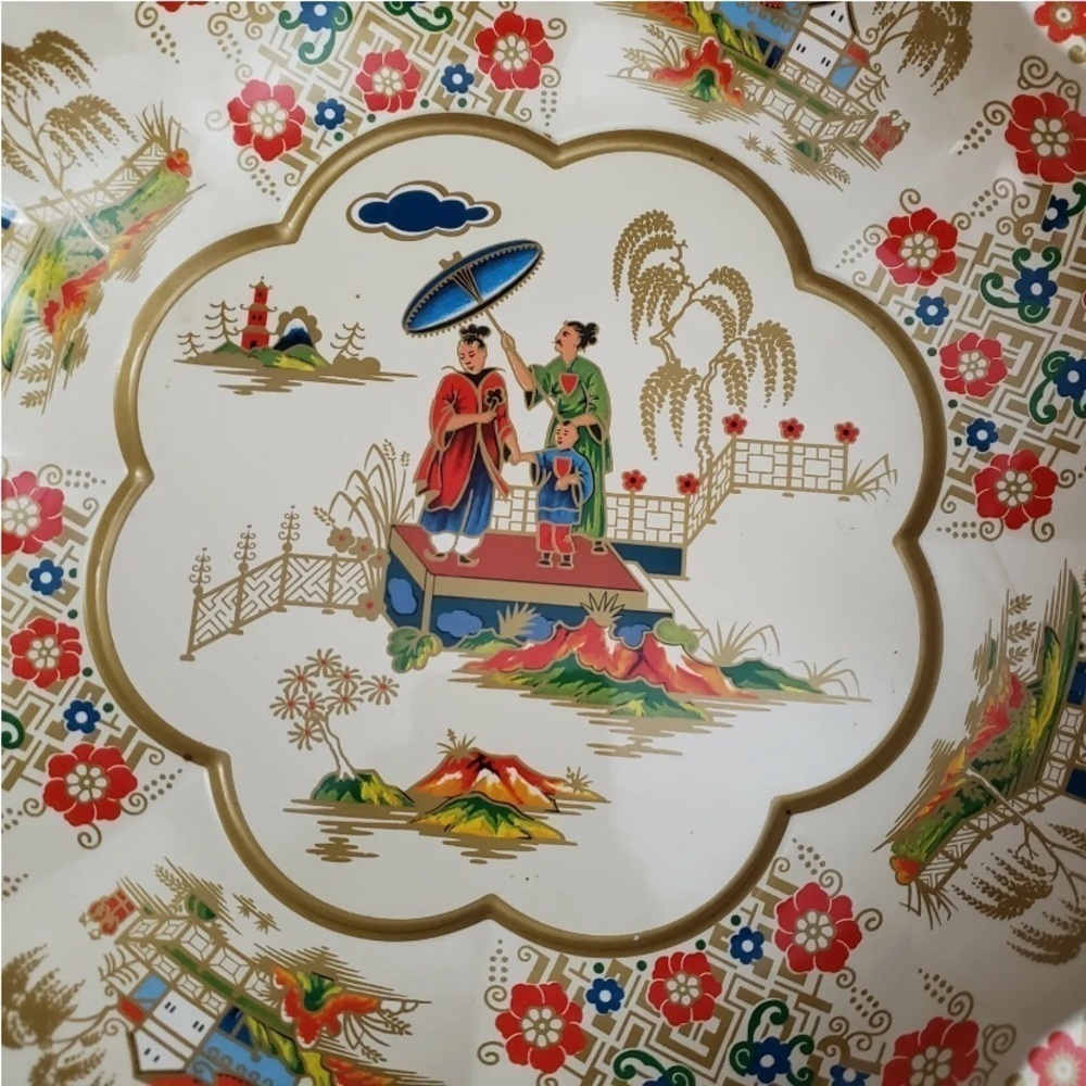 Daher Decorated Ware Vintage 1971 Decorative Bowl Blue Gold Made in England - Picture 2 of 6
